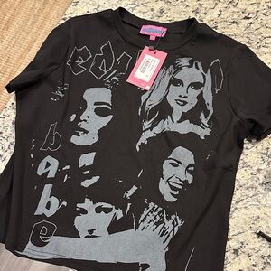 NWT Edikted Black Graphic Tre